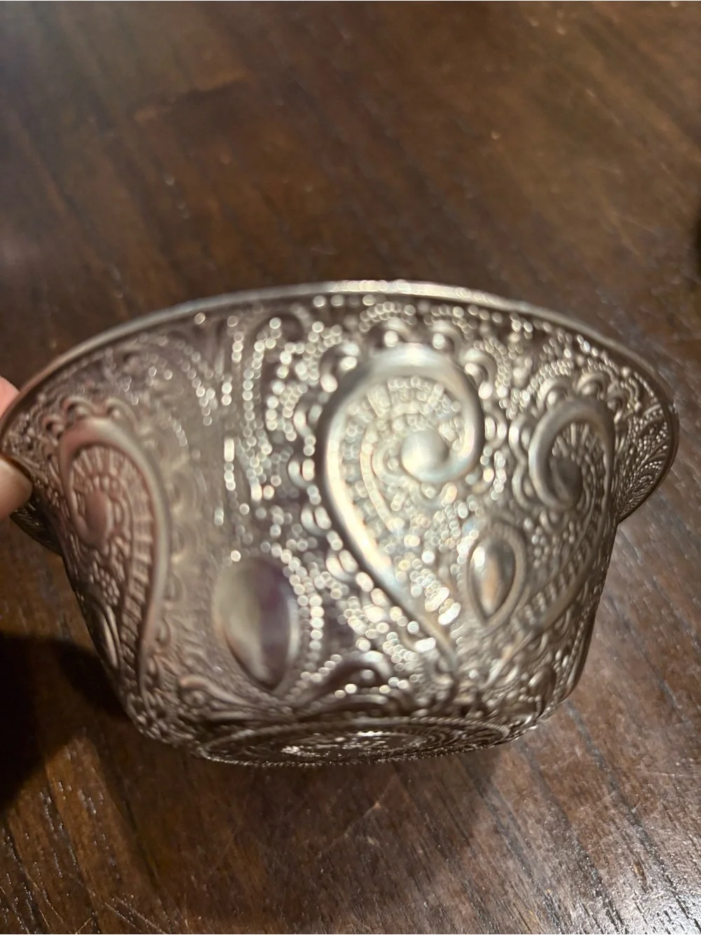 SENA Turkish Ottoman Embossed Paisley Decorative Trinket Bowl